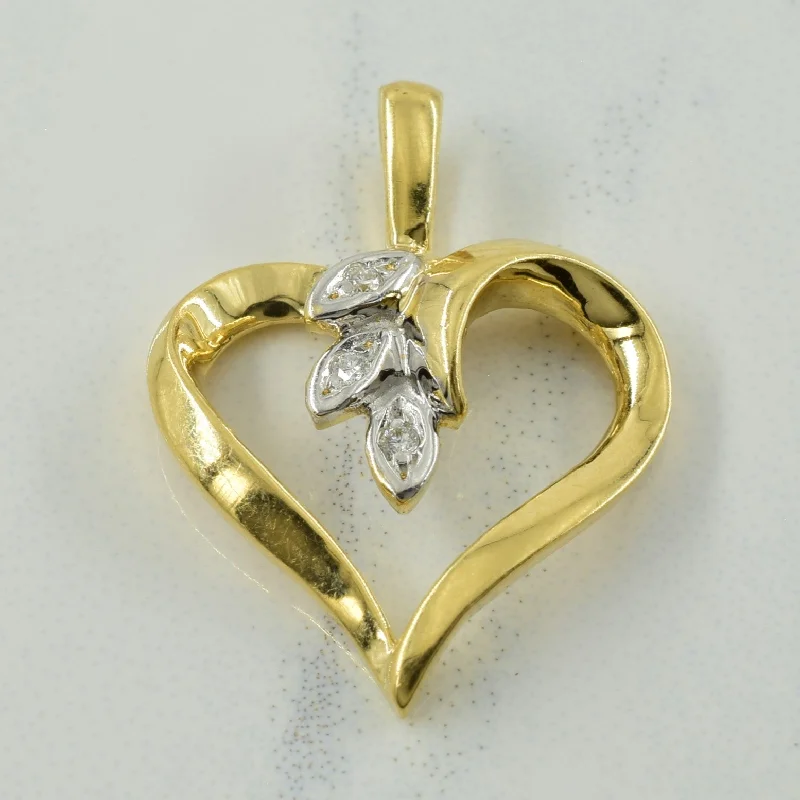unique promise ring for girlfriend Two Tone Gold Diamond Heart Pendant | 0.03ctw |
