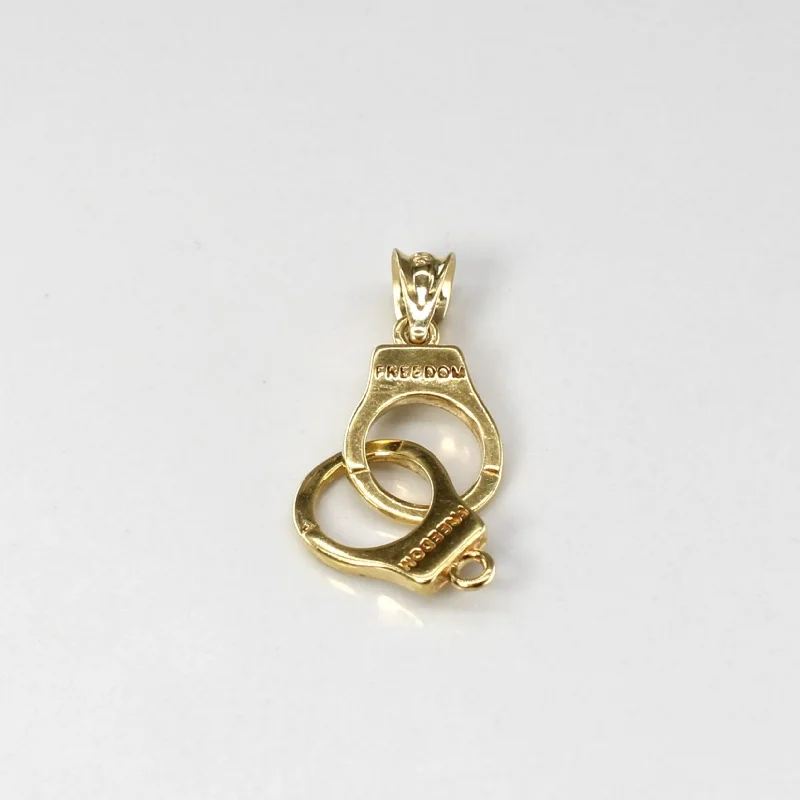 cubic zirconia tennis necklace Yellow Gold Handcuffs Pendant