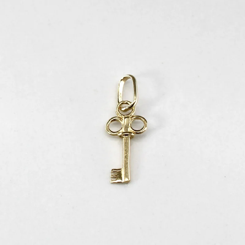 thin gold wedding band women Yellow Gold Key Charm
