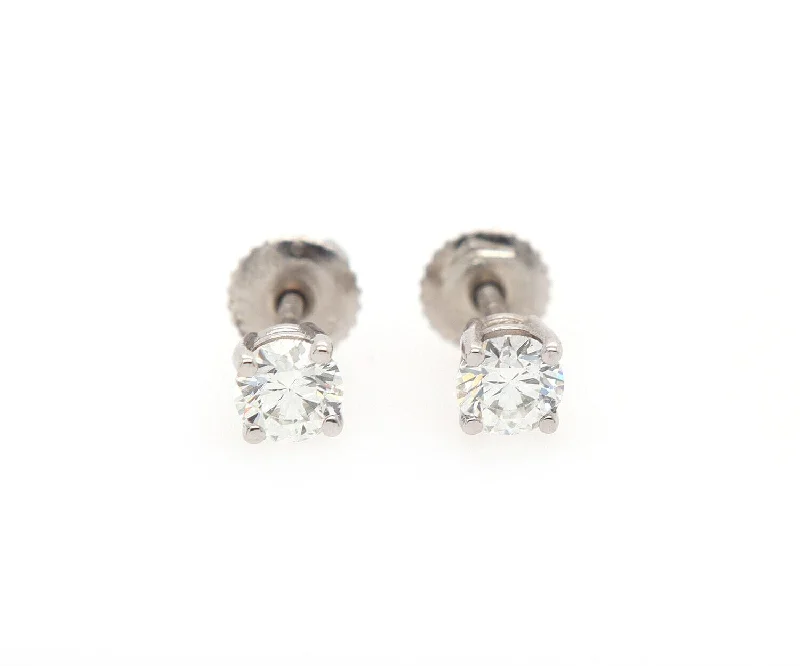 dainty gemstone drop earrings 0.50ctw Round Diamond Solitaire Stud Earrings in Platinum