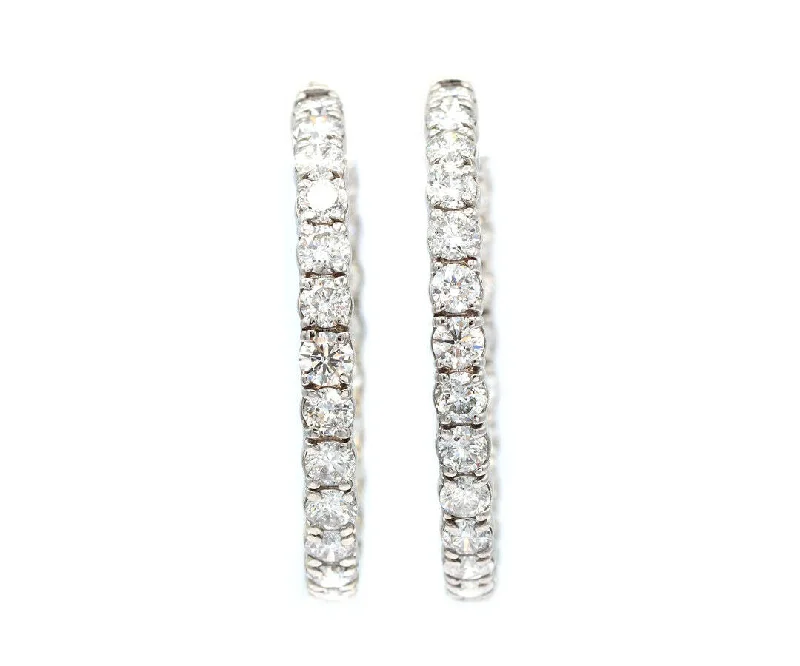 hammered copper wedding band 10.0ctw Round Diamond Inside Out Hoop Earrings in 14K