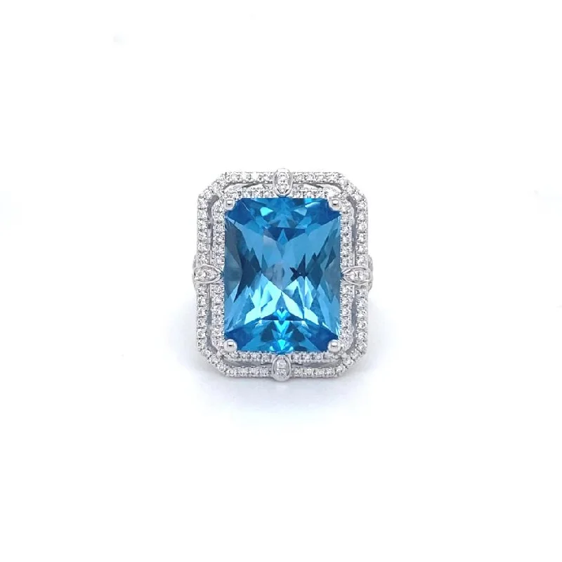 real jade jadeite bangle 12.72ct Blue Topaz Cocktail Ring