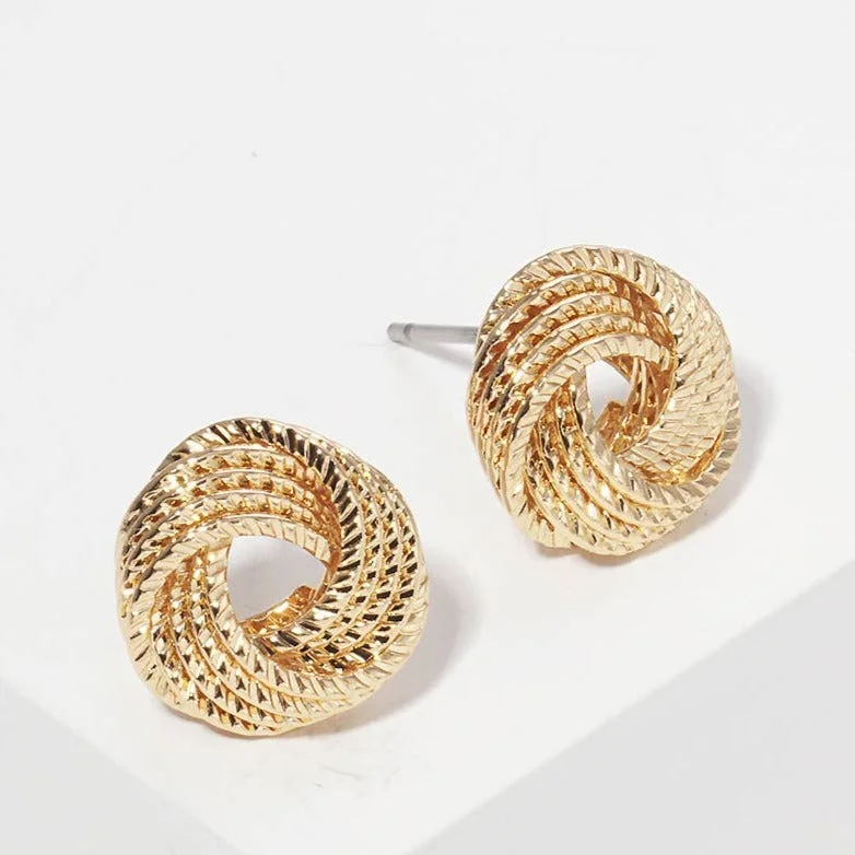 minimalist rose gold bracelet Gold Rope Knot Stud Earrings