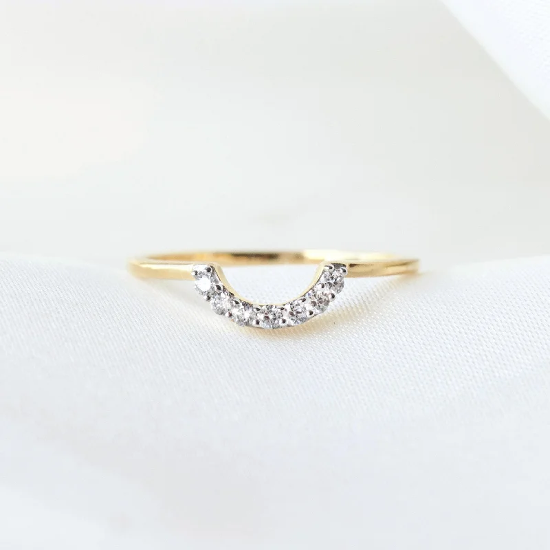dainty beaded stretch bracelet Diamond U Shaped Hugging Ring