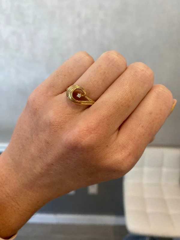 unique diamond eternity band 14k Yellow Gold and Diamond Promise Ring