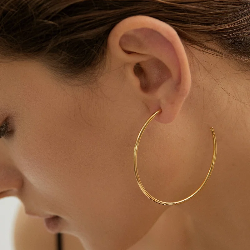 white gold necklace simple Gold Hoop Large Statement Earrings