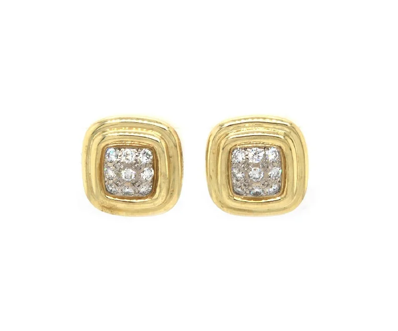 genuine ruby ring women 2.00ctw Diamond Cushion Bordered Earrings in 14K