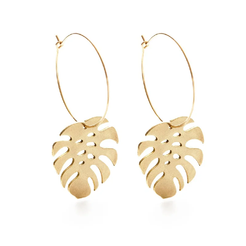 dainty rose gold anklet Monstera Hoops
