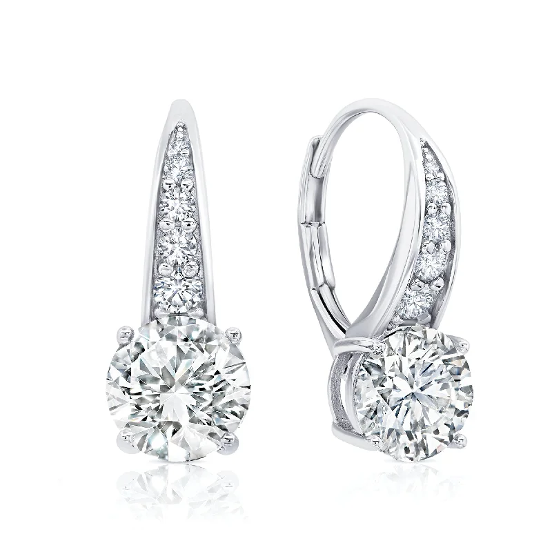 silver rope chain men Brilliant Leverback Drop Earrings in Platinum