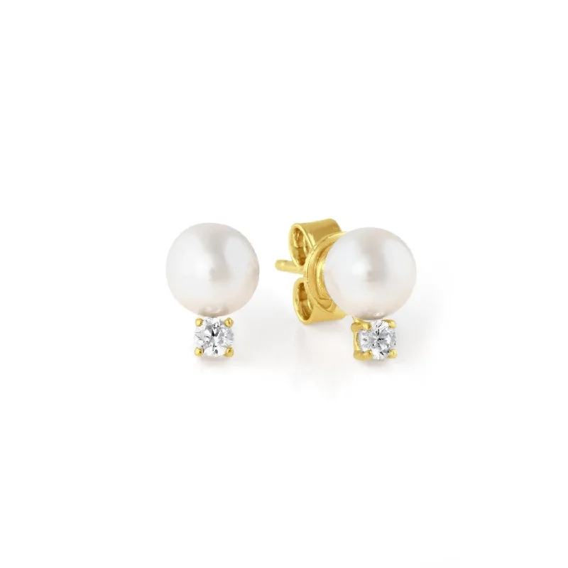 simple turquoise stud earrings Accented Pearl Stud Earrings Finished in 18kt Yellow Gold simple turquoise stud earrings Accented Pearl Stud Earrings Finished in 18kt Yellow Gold