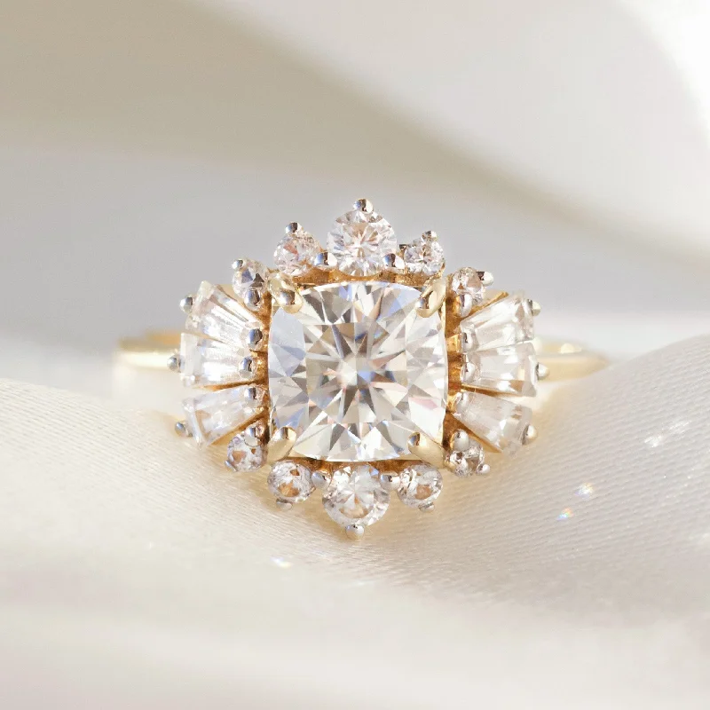 rose gold infinity bracelet Aria Moissanite Ring