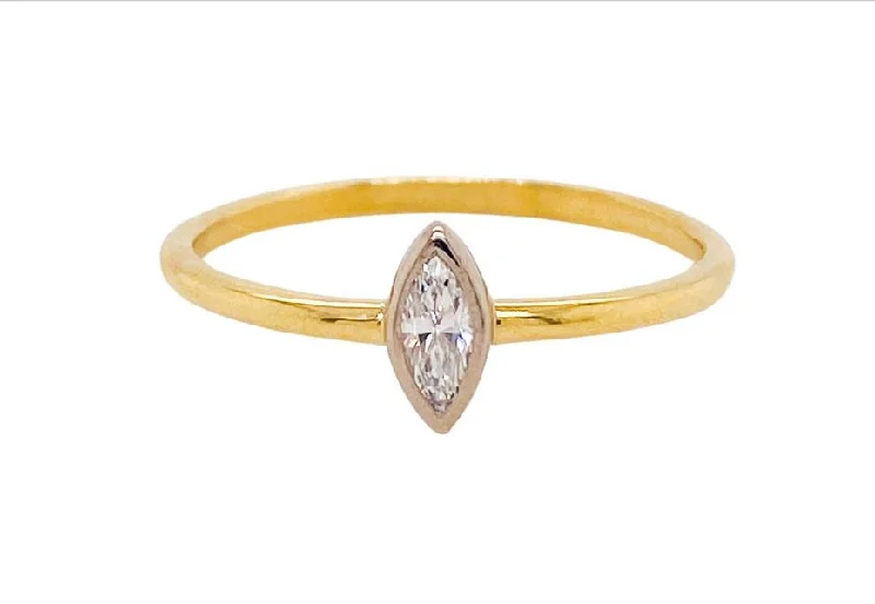 minimalist cuff bracelet adjustable Bezel Marquise Diamond Ring