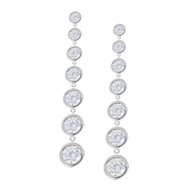 tiny star constellation bracelet Bezel Set Drop Earrings in Platinum