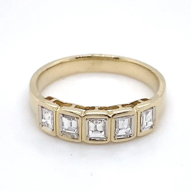 vintage art deco bracelet Bezeled Emerald Cut Diamond Ring