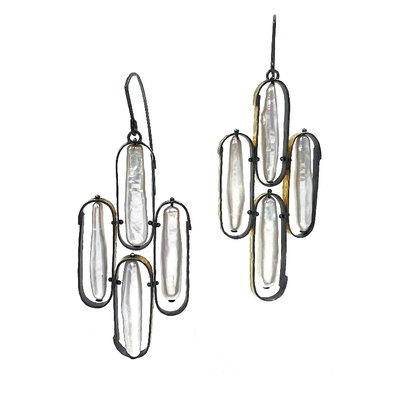 elegant pearl necklace with diamonds Bimetal Pearl Chandelier