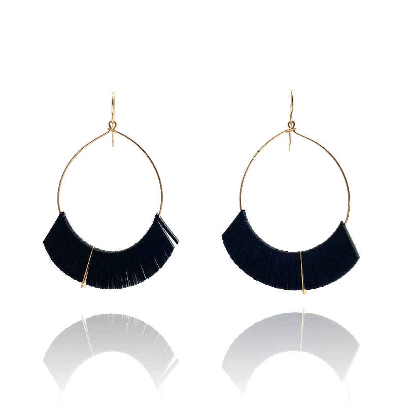 Black Tassel Sequin Earrings