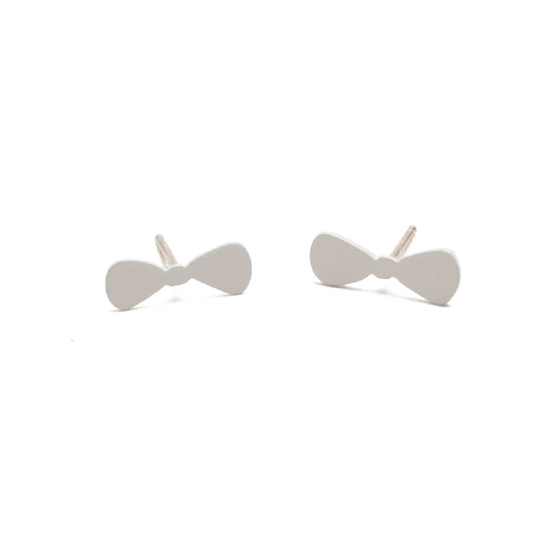 dainty gemstone choker necklace Bow Tie Studs, Cream