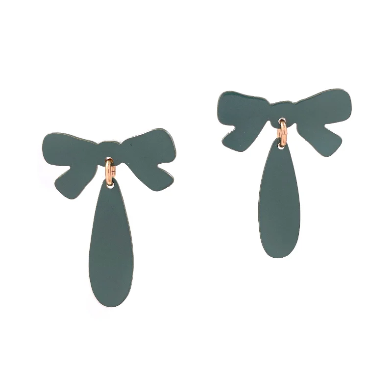 modern geometric silver ring Bows & Drops Earrings