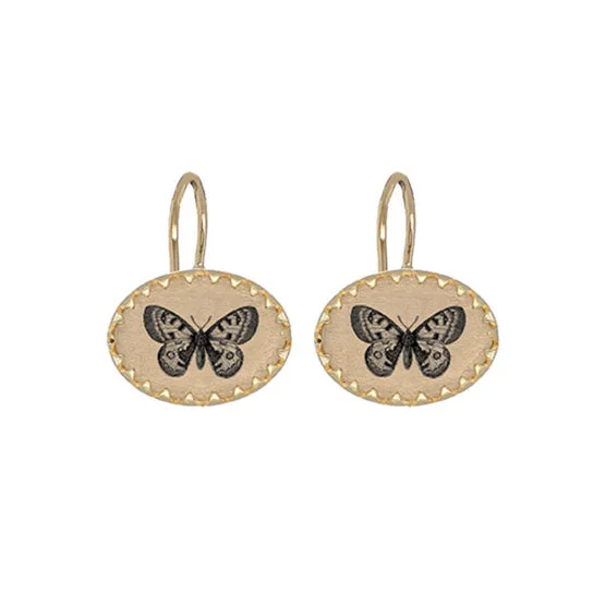 dainty feather charm necklace Butterfly Victoria Earhangers