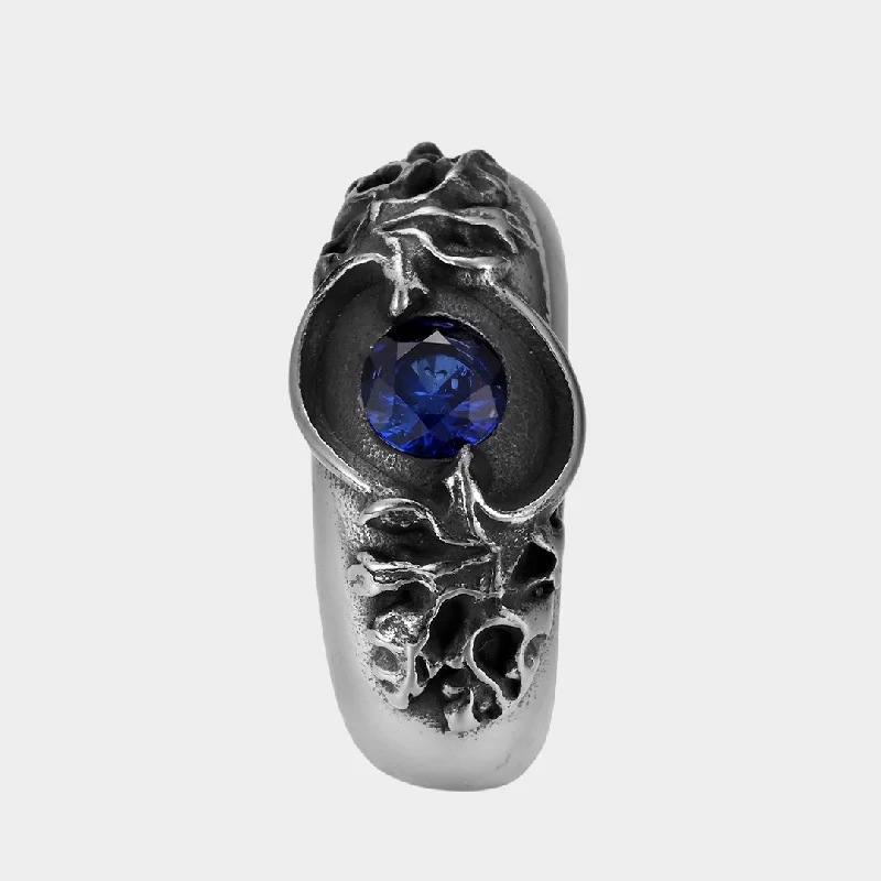 handmade silk thread earrings Capriccio - Blue Ring