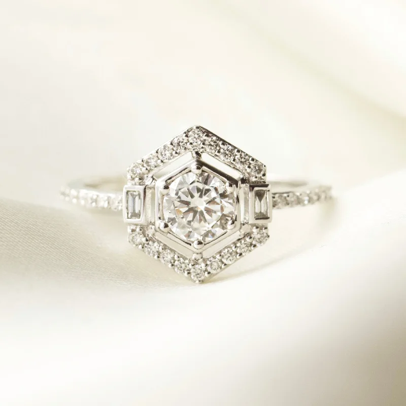 titanium spinner ring anxiety relief Cecily Lab-Grown Diamond Ring