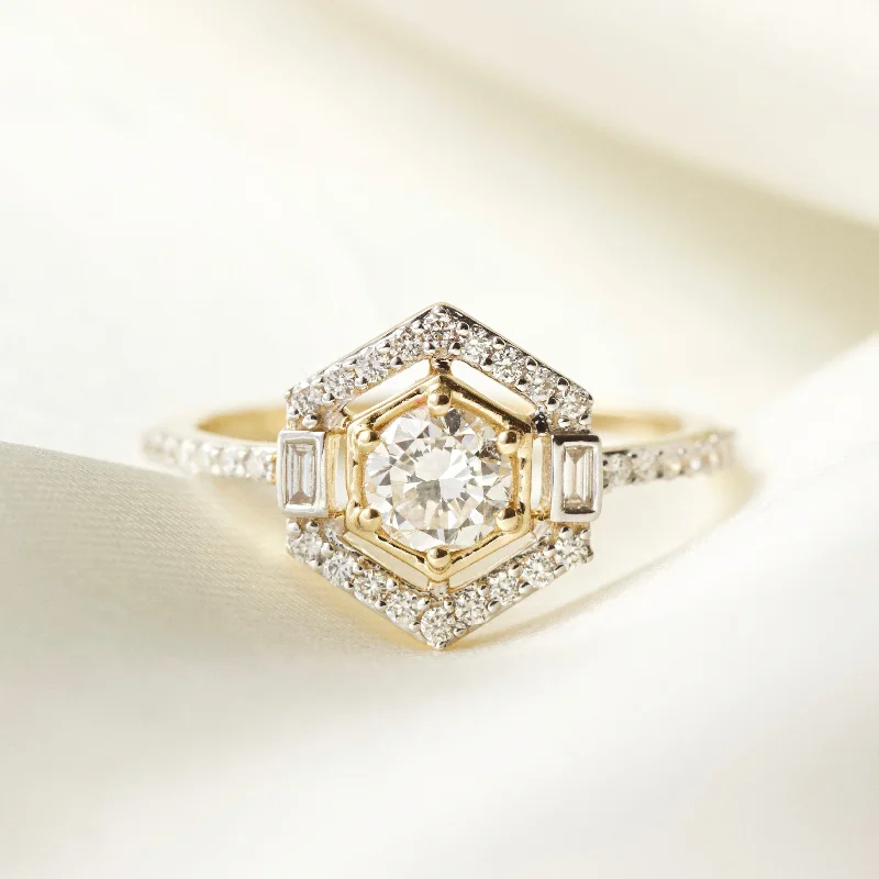 dainty snake ring gold Cecily Lab-Grown Diamond Ring