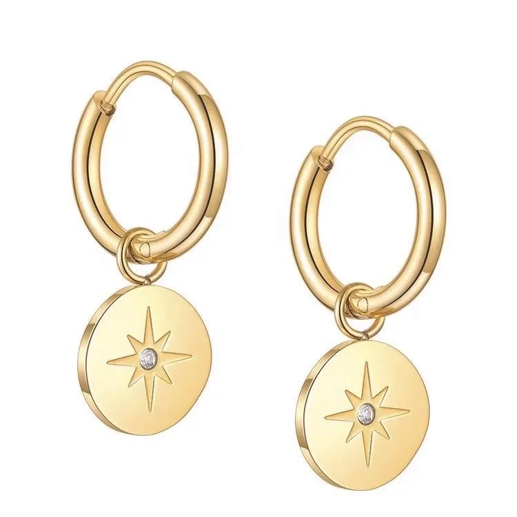 gold daisy stud earrings Celeste Hoops