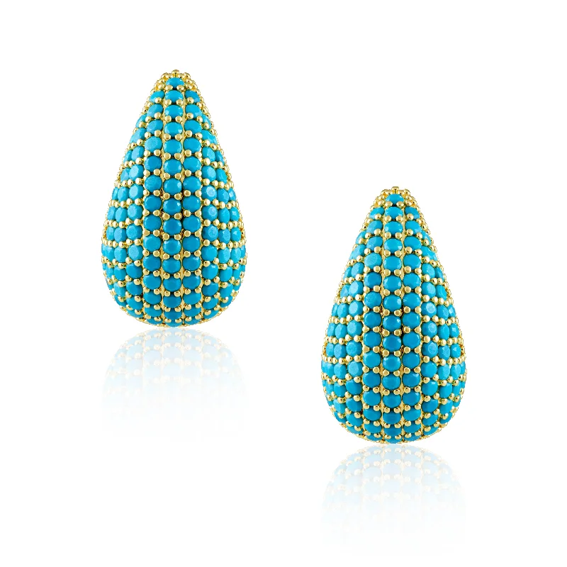 handcrafted braided silver bracelet Celine CZ Raindrop Earring Turquoise