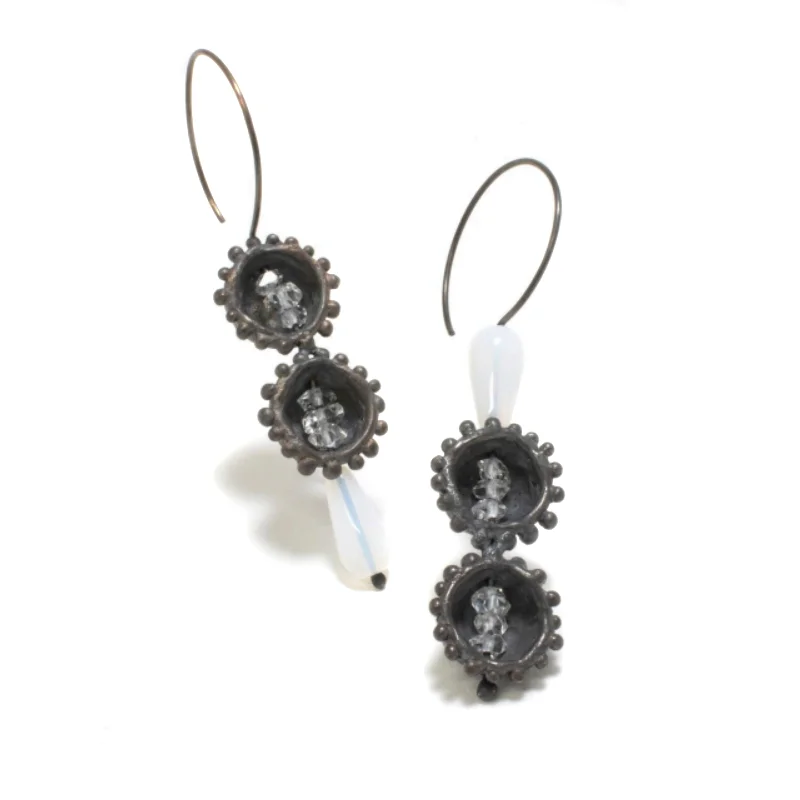 women’s leather wrap bracelet Cell No. 4 Earrings