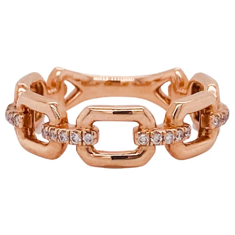 custom zodiac sign ring Chain Link Diamond Ring