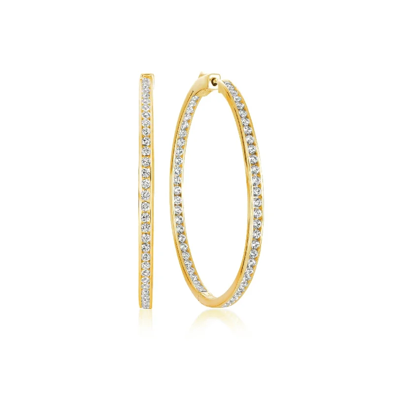 celestial lunar eclipse pendant Classic Inside Out Hoop Earrings Finished in 18kt Yellow Gold - 1.3" diameter celestial lunar eclipse pendant Classic Inside Out Hoop Earrings Finished in 18kt Yellow Gold - 1.3" diameter