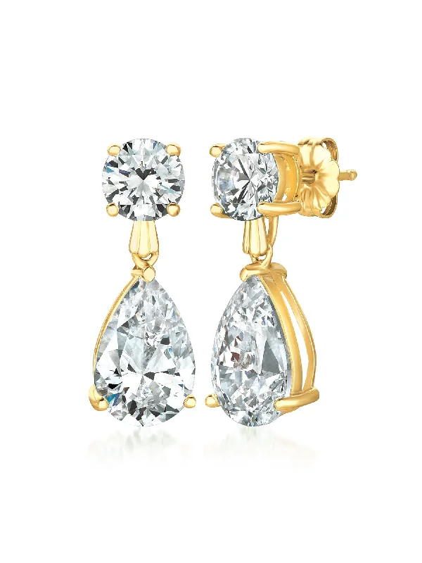 dainty gemstone drop earrings Classic Pear Drop Earrings in Gold