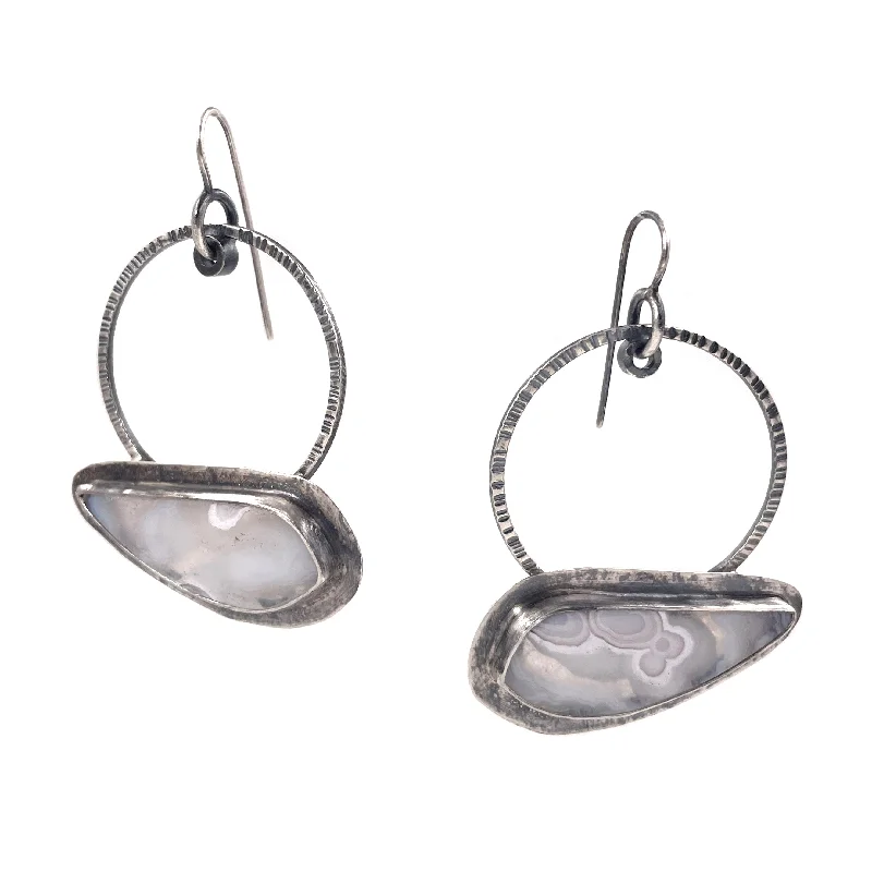 handmade raw stone engagement ring Cloudscape Earrings