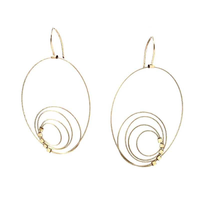 real citrine gemstone pendant Concentric Hook Earrings