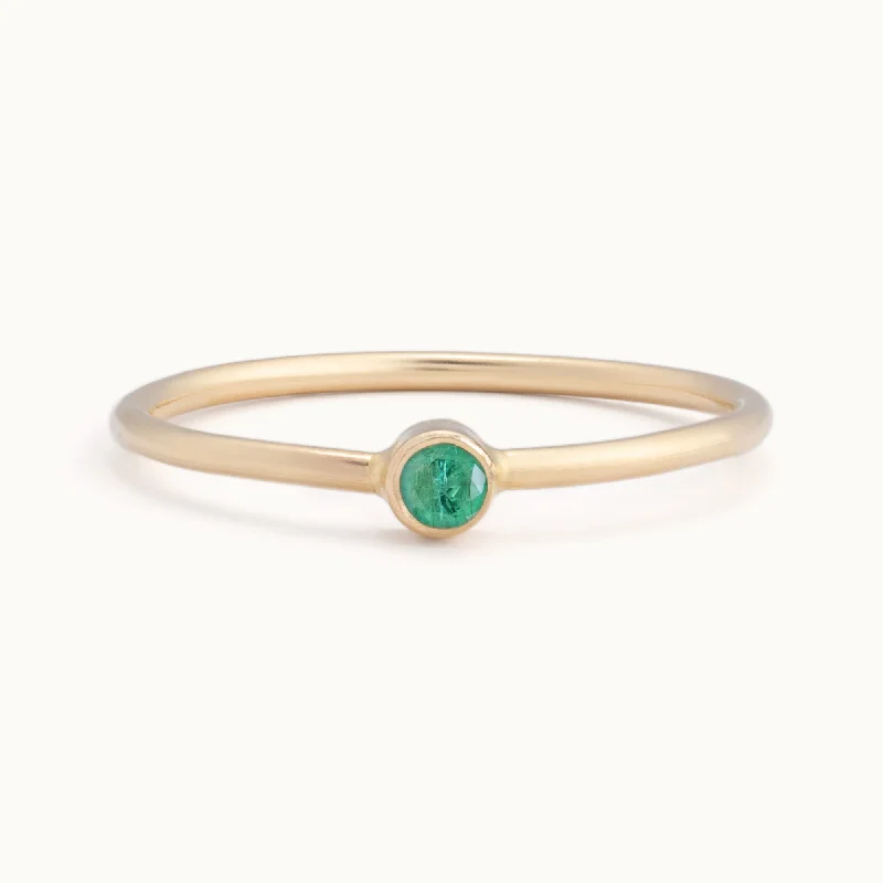 round cut diamond engagement ring Custom Emerald Birthstone Stacking Ring | 10K Yellow Gold round cut diamond engagement ring Custom Emerald Birthstone Stacking Ring | 10K Yellow Gold