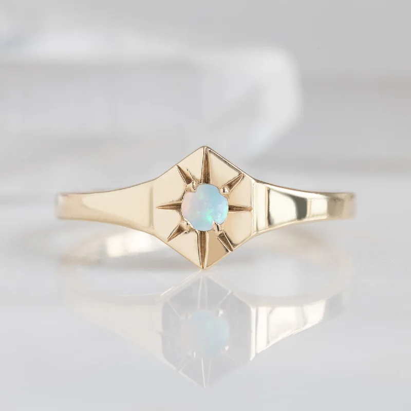 minimalist horseshoe necklace gold Custom Opal Birthstone Signet Ring | 10K Yellow Gold minimalist horseshoe necklace gold Custom Opal Birthstone Signet Ring | 10K Yellow Gold