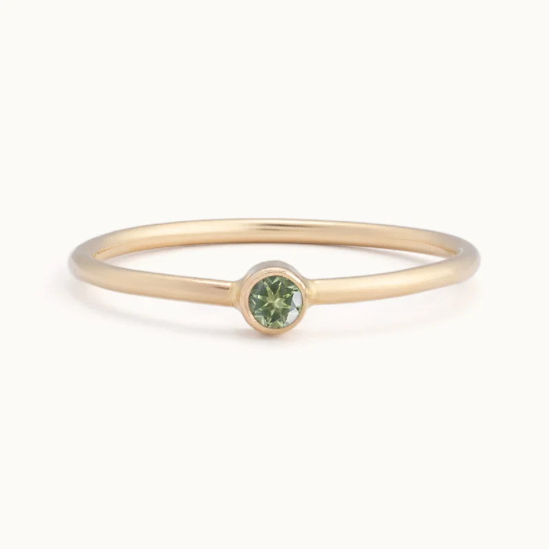 classic pearl strand necklace Custom Peridot Birthstone Stacking Ring | 10K Yellow Gold