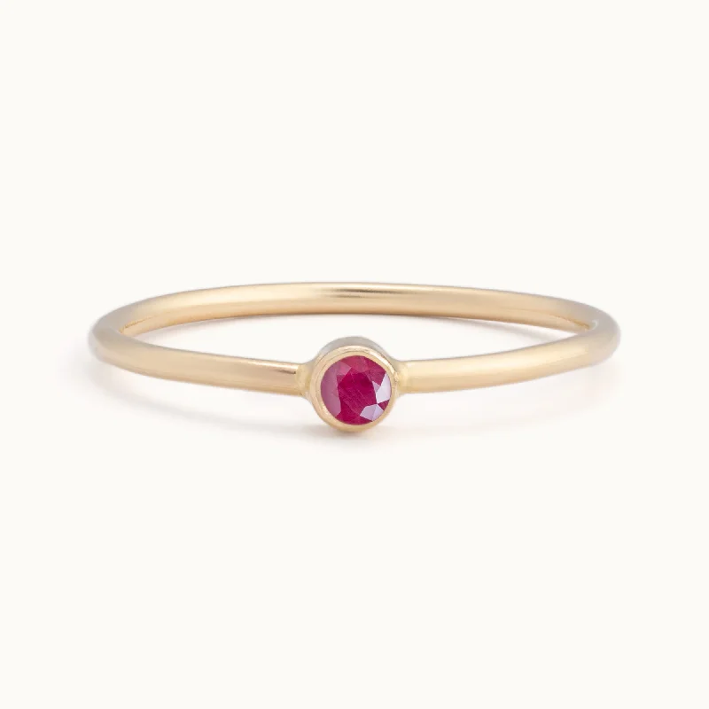 vintage filigree locket necklace Custom Ruby Birthstone Stacking Ring | 10K Yellow Gold