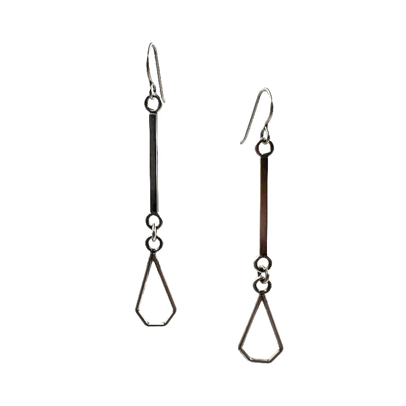 celestial moonstone ring gold Dangle Polygon Earrings