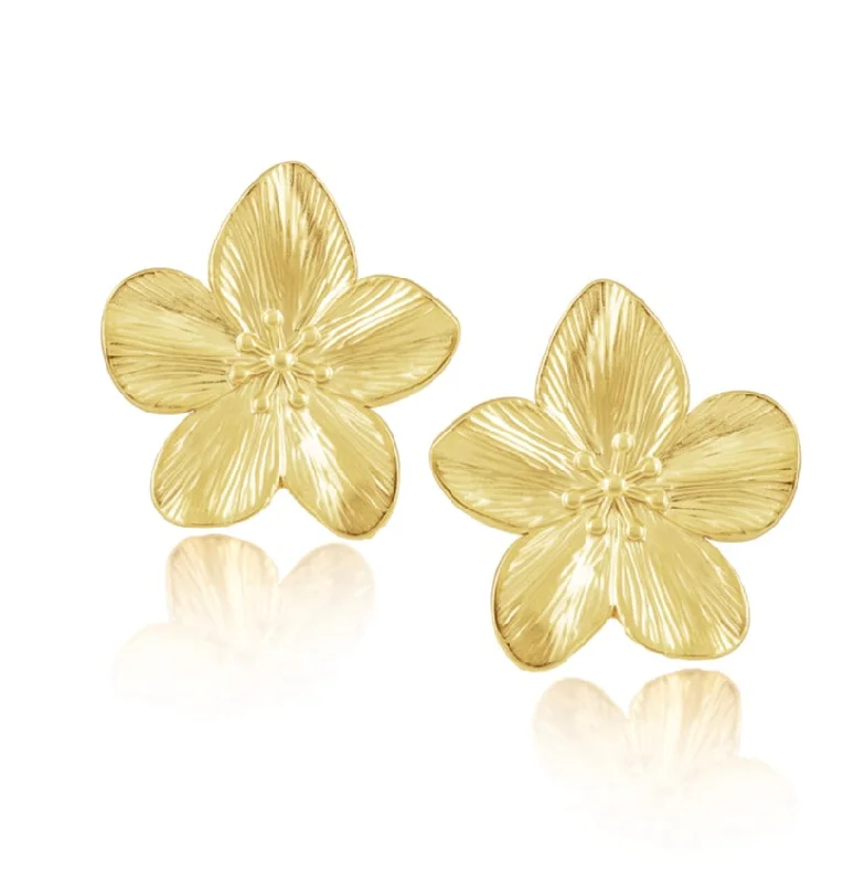 classic pearl strand necklace Darla Flower Earring
