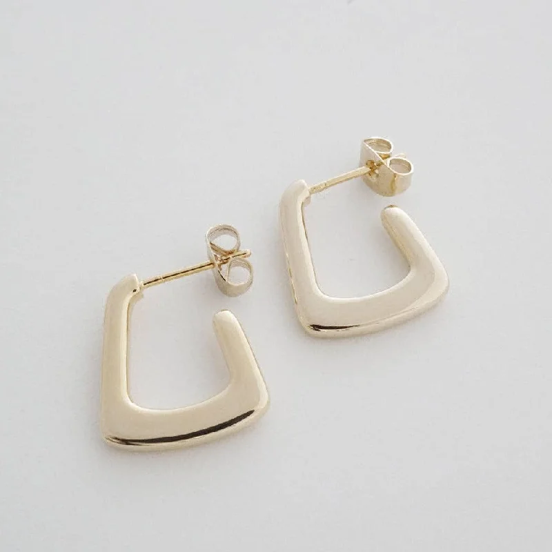 sleek black titanium ring Gold Demi Hoop Earrings