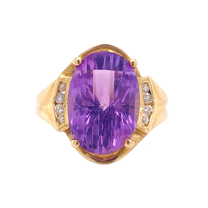 Estate Diamond Amethyst Ring