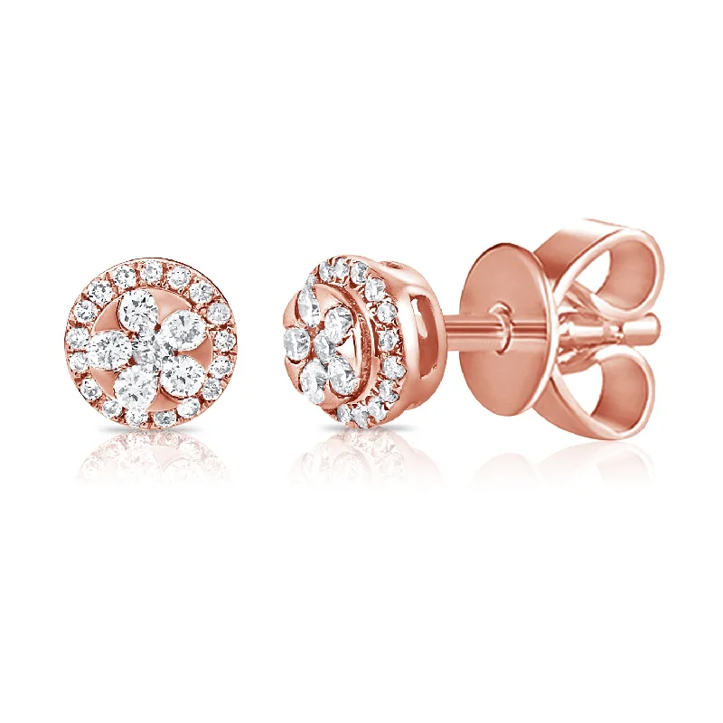 butterfly charm bracelet delicate Diamond Floral Stud Earrings