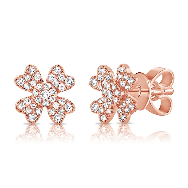 antique filigree wedding band Diamond Floral Studs made in 14K Gold