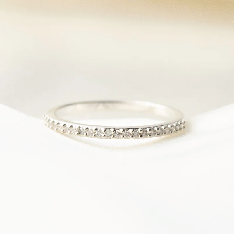 birthstone charm bracelet for mom Diamond Pave Half Eternity Ring