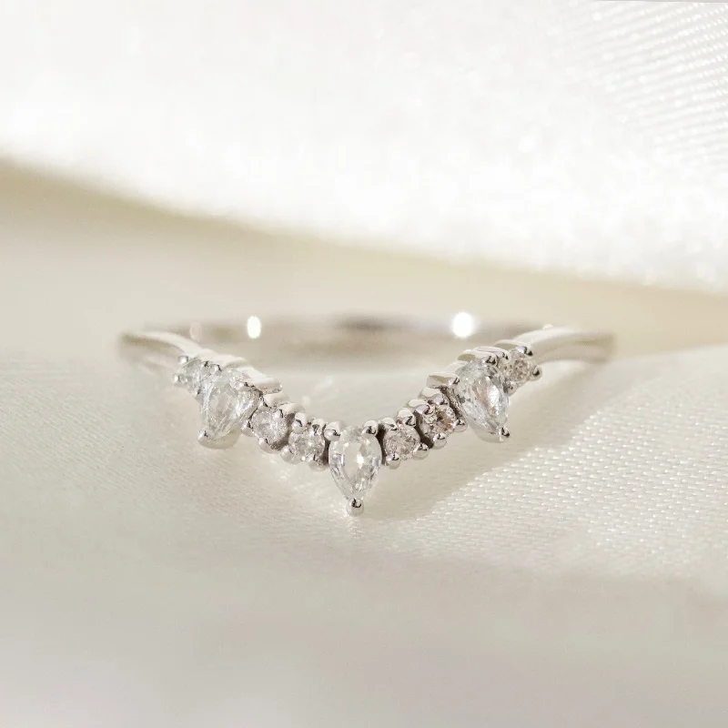sapphire and diamond eternity ring Diamond & Sapphire Droplet Hugging ring
