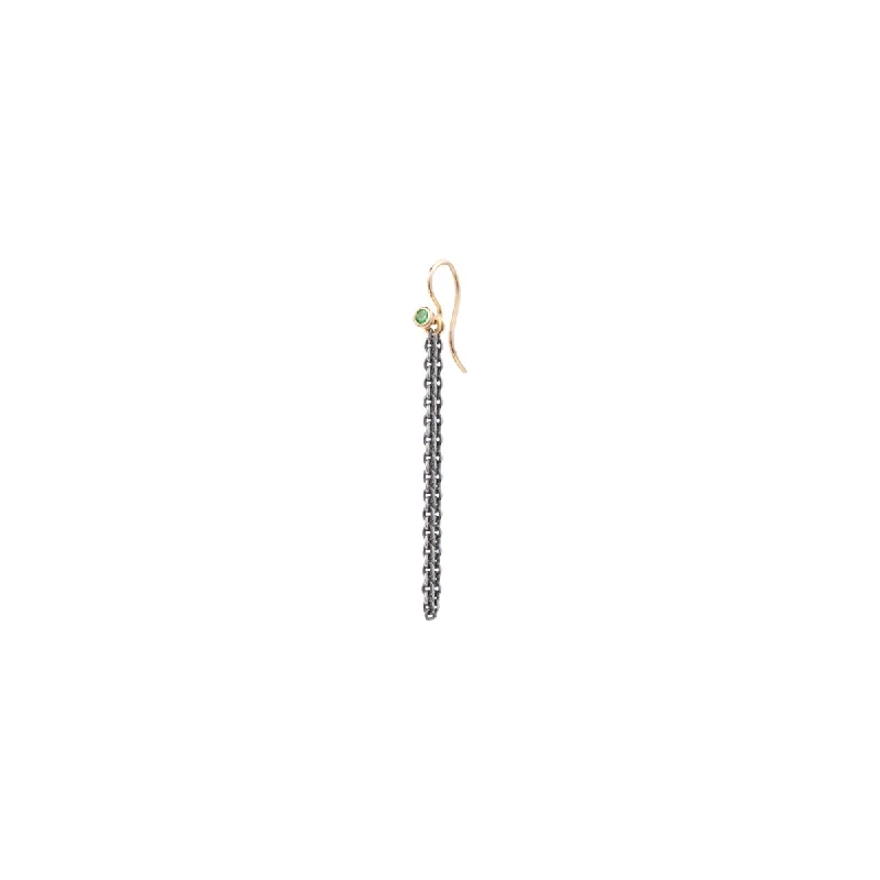 layered gold coin pendant necklace "Drosera" Green Garnet Chain Earring