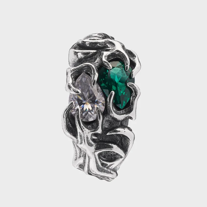 hammered gold signet ring Elemental - EM Ring