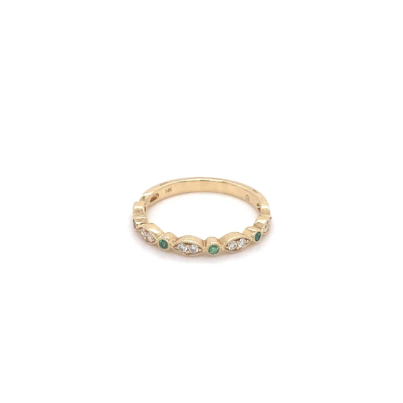 unique diamond tennis bracelet Emerald and Diamond Stack Band