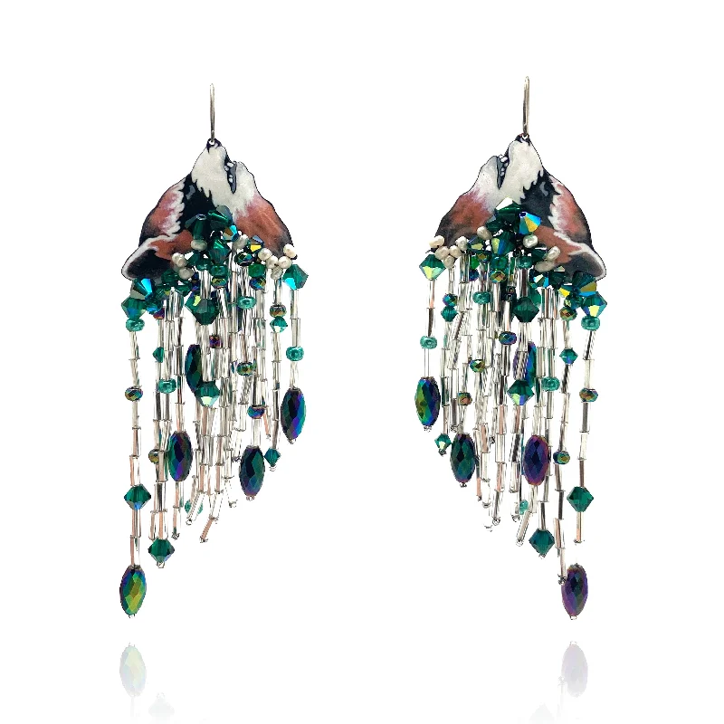 boho tassel earrings handmade Fly Feast Earrings